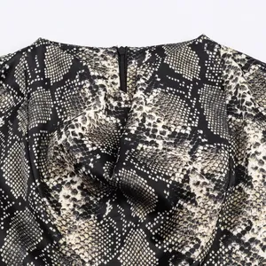 2025 New Fashionable Elegant Women's Animal Print Mini Dress thumbnail-2