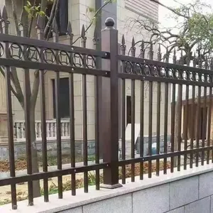 2.5m Tall Galvanized Steel Picket Fence With Square Tube Posts for Pool and Villa Security thumbnail-2