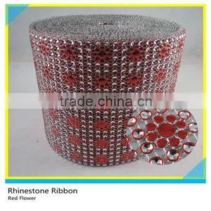 Sew On Rhinestone Trimming Decorative Flower Diamond Mesh 10 Yards 24 Row Rolls thumbnail-2