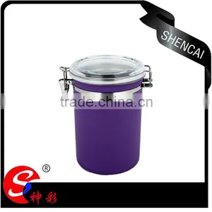 3pcs Colorful Stainless Steel Canister Jar Sets/kitchen Storage Jars/ Tea Tin See Through Lid thumbnail-4