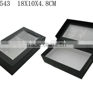 Custom Black Paper Gift Packaging Paper Box With Clear PVC Window Wholesale P1542 thumbnail-5