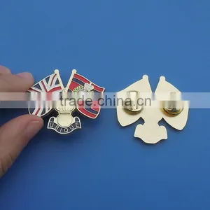 Ubique Friendly Crown Country UK Flag Cross Lapel Pins for Souvenir thumbnail-1