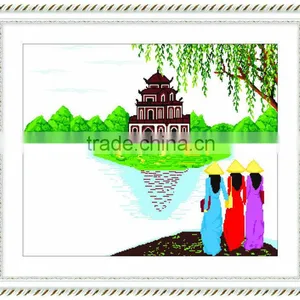 Beautiful Scenery Vietnam Style 100% Precisely Printed Cross Stitch Kits thumbnail-1