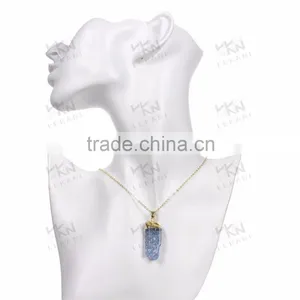 Nice Irregular Shaped Blue Stone Necklace, Natural Stone Statement Necklace thumbnail-6
