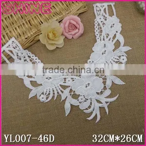 Factory Cheap 32cm*26cm Water Suloble Floral Nylon Big Flower Embroidery DIY Lace Collar Neck Fabric thumbnail-1