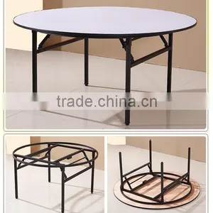 Plywood Round White Restaurant Buffet Table thumbnail-3