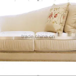 High-end Royal Style White Fabric Sofa Set Antique Hand Carved Sectional Sofa thumbnail-3