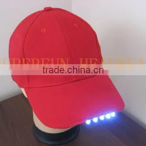 100% Cotton Red LED Lighting Hats thumbnail-1