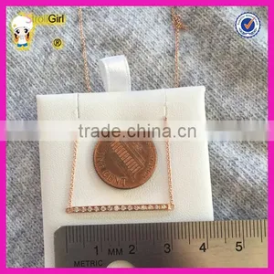 Classic Factory Directly Sell Full cz Bar Necklace Fashion Rose Gold Plating Horizontal Bar Necklace thumbnail-4