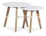 Tables With Round Top Made of Mdf and Wooden Frames or Plates thumbnail-1