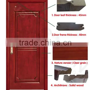Interior Room Cherry Plain Bathroom Wood Door for Sale Cheap thumbnail-2
