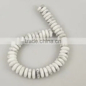 Centre Drill Rondelles WHITE TURQUOISE Gemstone thumbnail-1
