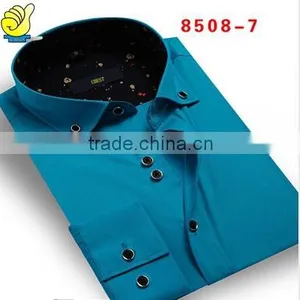 2015 Nice Men's Long Sleeve Corduroy Dress Printed Shirt thumbnail-4