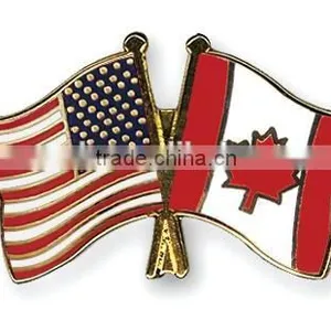 USA / Canada Country Custom Cross Flag Lapel Pin/ Flag Badge/ National Flag Pin Badge thumbnail-1
