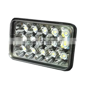 4" X 6" Rectangular Sealed 45W LED Headlight Headlamp Replacement, High/low Beam H4 45w Led Work Light thumbnail-2