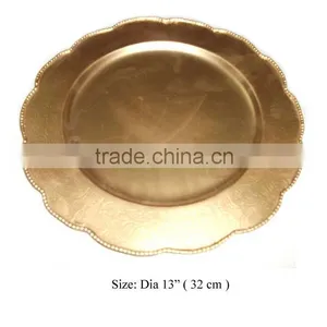 Golden Charger Plate, Decorative Charger Plate, Iron Charger Plate thumbnail-1