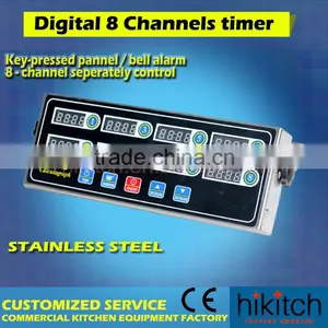 Stainless Steel Restaurant Kitchen Timers 8 Channel Button Type Digital Timer thumbnail-1