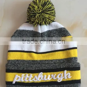 Popular Chromatic Stripe Letters Knitted Cap thumbnail-1