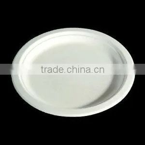 9" Wide Rim Printable Party Paper Plate Made of Paper Pulp Bagasse thumbnail-1