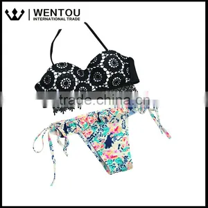 Wentou Ladies Sexy Print Push Up Bathing Swimsuit Bikini thumbnail-3