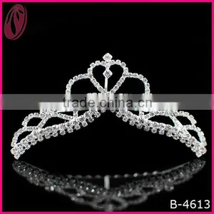 Dramatic Rhinestone Beauty Wedding Crystal Crown Tiara Headwear thumbnail-1