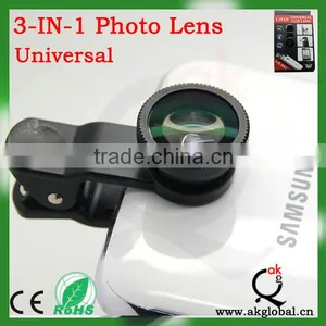 Best Universal 3 in 1 Clip Lens Wide Angle+ Macro+ Fish Eye Lens thumbnail-1