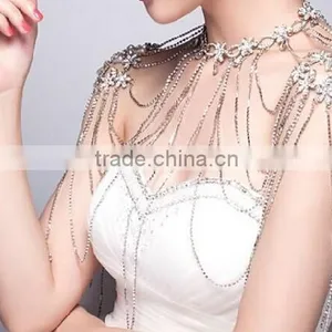 New DesignTop Grade Luxury Bridal Wedding Decor Sexy Shoulder Body Chain Dress thumbnail-5