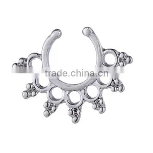 Women Elegant Silver Gold Plated Open Hoop Nose Ring Body Piercing Jewery thumbnail-1