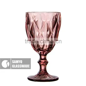 SAMYO Handmade Home Usage Hot Sale Pressed Glass Set With Rhombus Pattern thumbnail-3