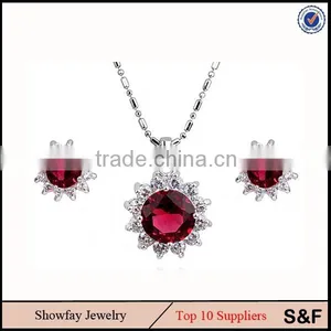 Red Jewelry Set Gemstone Jewelry Set Stud Earring Sets thumbnail-1