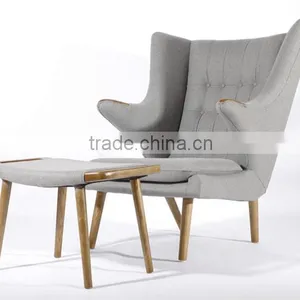 Hans J. Wegner Cashmere Teddy Bear Chair and Ottoman thumbnail-1