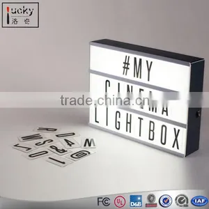 Modern A4 Led Lightbox Three Line Cinema Light Box Acrylic AA Battery Powered USB Cable+ 85 Letters Numbers DIY Home Art Decor thumbnail-1