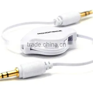 Hot Sell Retractable 3.5mm Audio Cable Stereo Male to Male Connectio Audio Cable thumbnail-1