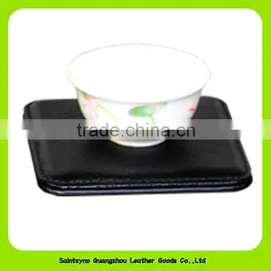 Super Soft Kitchen Bar Drink Coasters Set of 6 Artificial Leather Coasters With Holder 16033 thumbnail-2