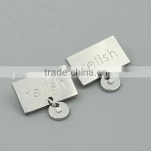 Custom Engraved Logo Hanging Metal Jewelry Tags With Paperclip for Fashion Apperal thumbnail-2