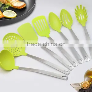 Food Safety Colorful 7-Piece Nylon Kitchen Utensils With Stainless Steel Handle Of Cooking thumbnail-2