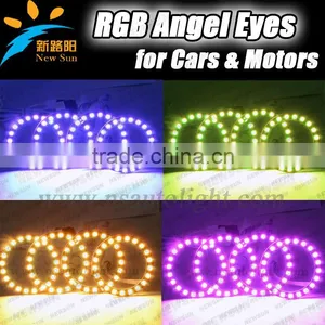 Multicolor RGB Angel Eyes Ring Led Light 75mm Full Circle Led Rgb Ring for Car Headlights With Remote Control thumbnail-1