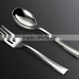 Large Plastic Forks Knife And Spoons,Siver Coated Cutlery,Disposable Plastic Metallic Cutlery thumbnail-5