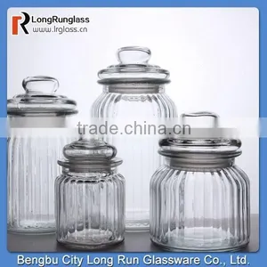 LongRun 10oz Charming Vintage-Style Special Shape Ribbed Glass Jar Glassware Factory Supply thumbnail-6