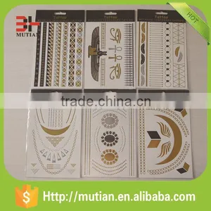 Sales Good Quality Metallic Flash Tattoo Temporary Gold Tattoo Sticker thumbnail-1