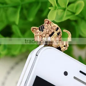Rhinestone Dust Plug Luxurious Cat Earphone Dust Plug ,promotion Gift - A56 thumbnail-5