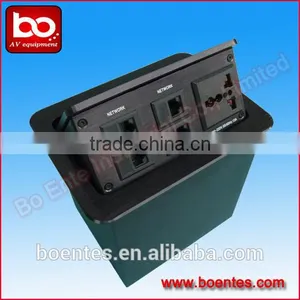 Aluminum Brushed Conference Table Socket Box With Power Data Outlet thumbnail-1