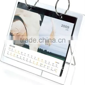 Clear Acrylic Desk Calendar Display Stand With a Pen Box, Transparent Plexiglass Calendar Holder With 4x6inch thumbnail-4