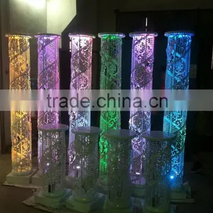 CP Decorative Polyurethane Roman Column Pillars With Colorful Light for Wedding Stage thumbnail-1