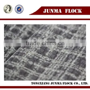 Manufacturer China Textile Fashion Design Check Floral Pattern Three Proofing Print Flocking Sofa Fabric thumbnail-2