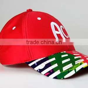 Custom Red Flat Brim 3D Embroidered Logo Baseball Cap thumbnail-2