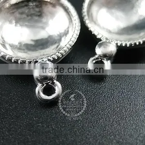 14mm Setting Size Vintage Alloy Silver Plated Round Bezel DIY Pendant Charm Bezels Tray 1411125 thumbnail-3