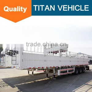 Interlink Livestock Cargo Fence Truck Trailer , 3 Axle Fence Semi Trailer for Sale --FOB 10000 thumbnail-2