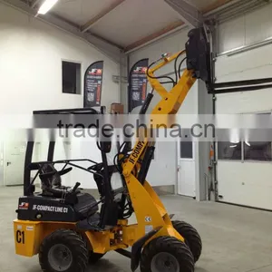 Best Price Chinese 800kg 908 Mini Wheel Loader Quick-hitch JOYSTICK With CE thumbnail-2