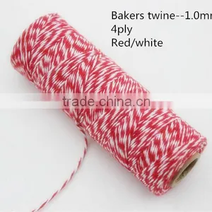 1mm*110yds Double Colored Twisted Baker Cotton Twine for Gift Packing Cooking Party Wedding Decorating and DIY thumbnail-2